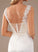 Train Wedding Dresses Dress Satin Serena Lace Sweep V-neck Trumpet/Mermaid Lace Wedding Ruffle With