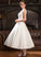 Wedding Dresses Wedding Sequins Dress Ball-Gown/Princess Beading Lace Genesis Tulle With Tea-Length