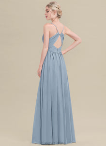 Fabric V-neck Pleated Embellishment Floor-Length Length A-Line Silhouette Neckline Madilyn Bridesmaid Dresses