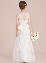 Load image into Gallery viewer, Scoop Floor-Length Alaina Junior Bridesmaid Dresses Neck Sash With Bow(s) A-Line Lace
