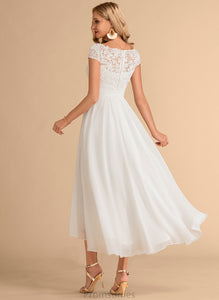 Asymmetrical Wedding A-Line Chiffon Dress Wedding Dresses Scoop Taliyah Lace