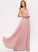 A-Line Selena Prom Dresses Lace V-neck Floor-Length Chiffon