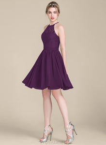 Neckline Silhouette A-Line ScoopNeck Lace Length Fabric Straps Knee-Length Allie Sleeveless A-Line/Princess Bridesmaid Dresses