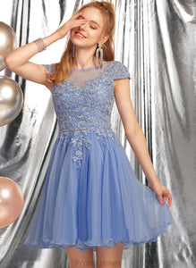Dress Lace Beading Lace With Homecoming Dresses Short/Mini A-Line Neck Scoop Julia Homecoming Appliques Tulle