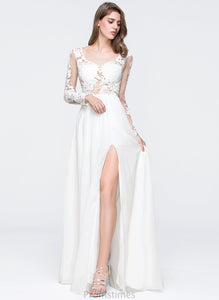 Angel Prom Dresses Floor-Length Chiffon Lace Sweetheart A-Line