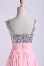 Load image into Gallery viewer, 2022 Homecoming Dresses Straps Chiffon Short With Beading