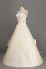 Load image into Gallery viewer, Ball Gown Quinceanera Dresses Sweetheart Floor Length With Handmade Flower And Embroidery