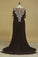2024 Bateau Mid-Length Sleeve Mother Of The Bride Dresses Chiffon Plus Size Black