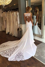 Load image into Gallery viewer, 2024 New Arrival Scoop Chiffon Wedding Dresses With Applique Mermaid