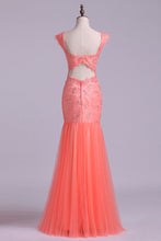 Load image into Gallery viewer, 2022 Off The Shoulder Prom Dresses Mermaid Floor Length With Beading