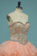 Load image into Gallery viewer, 2024 Quinceanera Dresses Sweetheart Ball Gown With Beads And Jacket Court Train