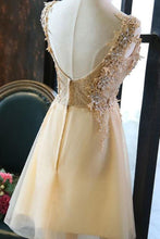 Load image into Gallery viewer, 2024 Homecoming Dresses A Line V Neck Tulle With Applique Short/Mini