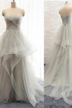 Load image into Gallery viewer, 2022 New Arrival Prom Dresses A-Line Sweetheart Lace Up Back With Belt And Ruffles
