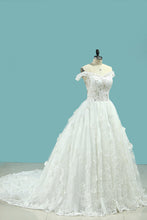 Load image into Gallery viewer, 2024 Wedding Dresses Off The Shoulder A Line Tulle With Applique