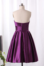 Load image into Gallery viewer, 2024 Bridesmaid Dress A Line Sweetheart Satin With Ruffles Short/Mini