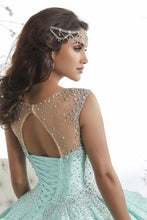 Load image into Gallery viewer, 2024 Scoop Ball Gown Quinceanera Dresses Tulle &amp; Satin With Beads Open Back