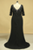 2022 Plus Size Black V Neck Mother Of The Bride Dresses With Beads And Applique Chiffon