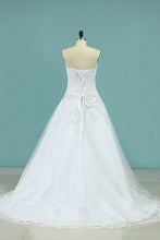 Load image into Gallery viewer, 2024 New Arrival Wedding Dresses Sweetheart Tulle With Applique A Line