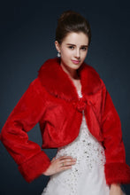 Load image into Gallery viewer, Wedding Wraps Coats/Jackets Faux Fur Long Sleeves