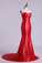 2024 Hot Red Mermaid/Trumpet Evening Dresses Sweetheart Sequined Bodice