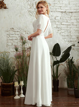 Load image into Gallery viewer, A-Line Georgia Chiffon Floor-Length Dress V-neck Lace Wedding Dresses Wedding