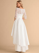 Load image into Gallery viewer, Lace Satin Asymmetrical Wedding Dress Wedding Dresses Haley Scoop A-Line