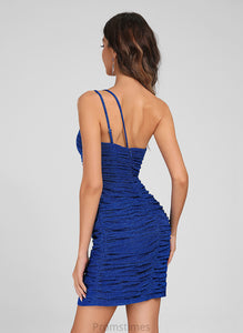 One-Shoulder Sequins With Short/Mini Bodycon Dress Club Dresses Danica Jersey Pleated Homecoming