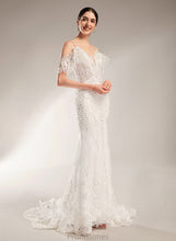 Load image into Gallery viewer, Wedding Dresses Chapel With Tulle Wedding Beading Trumpet/Mermaid Train Sequins Dress Mireya V-neck Lace