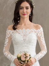 Load image into Gallery viewer, Chiffon Lace Wedding Dresses Off-the-Shoulder Wedding Floor-Length A-Line Dress Regina