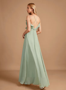 Fabric Length Ruffle Silhouette Embellishment Neckline Floor-Length A-Line V-neck Mya A-Line/Princess Floor Length Bridesmaid Dresses