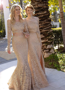Britney Natural Waist Floor Length Trumpet/Mermaid Sleeveless Spaghetti Staps Bridesmaid Dresses