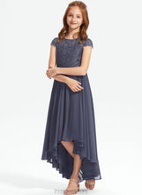 Load image into Gallery viewer, Neck Lace Asymmetrical Scoop A-Line Junior Bridesmaid Dresses Chiffon Aiyana