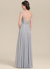 Load image into Gallery viewer, Neckline Length Fabric Embellishment V-neck Bow(s) Silhouette A-Line Floor-Length Sofia Bridesmaid Dresses