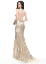 Load image into Gallery viewer, Prom Dresses Trumpet/Mermaid Sweep Caylee Sequined Sequins V-neck Train With