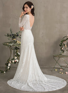 Maria Trumpet/Mermaid Dress Court V-neck Lace Train Wedding Wedding Dresses