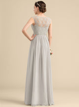Load image into Gallery viewer, Length Ruffle Floor-Length Silhouette A-Line V-neck Fabric Neckline Embellishment Kaiya Bridesmaid Dresses