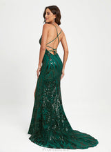 Load image into Gallery viewer, Neck Susan Sequined Scoop Trumpet/Mermaid Sweep Sequins Train With Prom Dresses