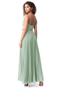 Mariam Natural Waist A-Line/Princess Floor Length Sleeveless Spaghetti Staps Bridesmaid Dresses