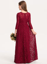 Load image into Gallery viewer, Floor-Length A-Line Scoop Neck Junior Bridesmaid Dresses Lace Camila