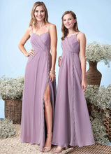 Load image into Gallery viewer, Estrella A-Line/Princess Natural Waist Sleeveless Floor Length V-Neck Bridesmaid Dresses