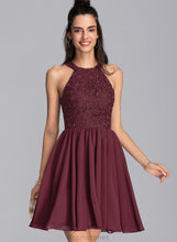 Load image into Gallery viewer, Short/Mini Scoop A-Line Rayne Lace Prom Dresses Chiffon