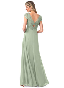 Larissa Sleeveless Floor Length Spaghetti Staps Natural Waist A-Line/Princess Bridesmaid Dresses
