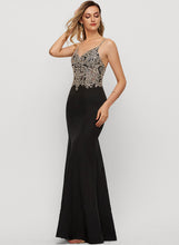 Load image into Gallery viewer, Trumpet/Mermaid Elisabeth Beading Stretch Crepe Sequins With Floor-Length V-neck Prom Dresses