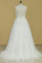 2022 Plus Size V-Neck Wedding Dresses A-Line Court Train Tulle With Applique & Belt Covered Button