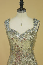Load image into Gallery viewer, 2024 Straps Prom Dresses Sheath With Beads Sequins Floor Length