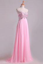 Load image into Gallery viewer, 2024 New Prom Dresses Sweetheart Chiffon With Beading Floor Length