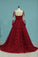 2022 Evening Dress A Line Prom Dresses Scoop Court Train Lace Long Sleeves