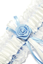 Load image into Gallery viewer, Delicate Satin&amp;Lace With Ribbons Flower Wedding Garters