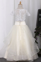 Load image into Gallery viewer, 2022 New Arrival Tulle Flower Girl Dresses Scoop Two Pieces With Appliques