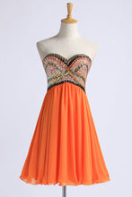 Load image into Gallery viewer, 2022 Homecoming Dresses A Line Short/Mini Sweetheart With Beads